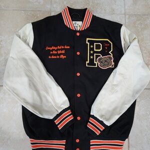 Smoke Rise Championship varsity jacket with embroidered details and unique patch